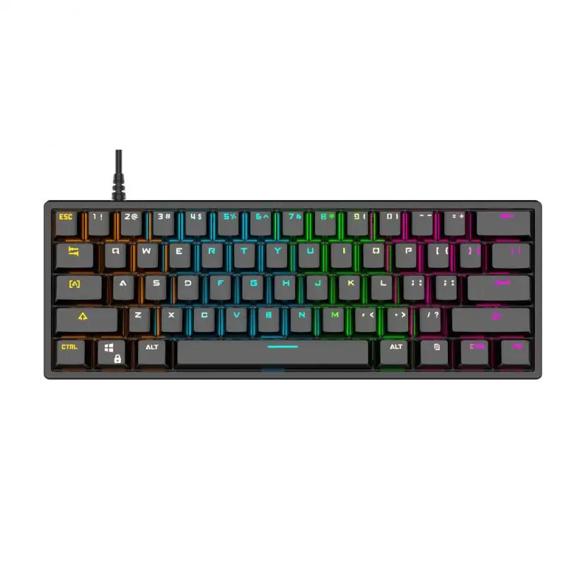Портативная игровая механическая клавиатура G101, USB Проводная клавиатура с RGB-подсветкой для любителей игр, настольных ПК, планшетов, ноутбук...
Портативная игровая механическая клавиатура G101, USB Проводная клавиатура с RGB-подсветкой для любителей игр, настольных ПК, планшетов, ноутбук...