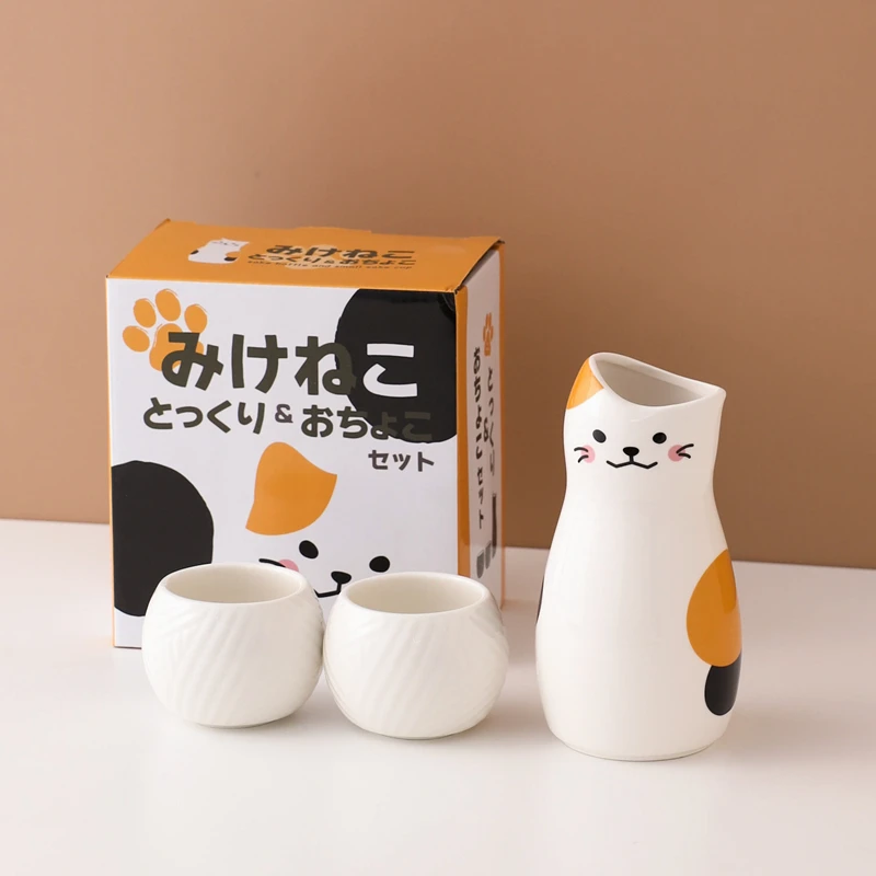 1 Pot 2 Cups Ceramic Lucky Cat Sake Wine Bottle Creative Maneki Neko Hip Flask Flagon Liquor Spirits Wine Cup Drinkware Gifts
1 Pot 2 Cups Ceramic Lucky Cat Sake Wine Bottle Creative Maneki Neko Hip Flask Flagon Liquor Spirits Wine Cup Drinkware Gifts