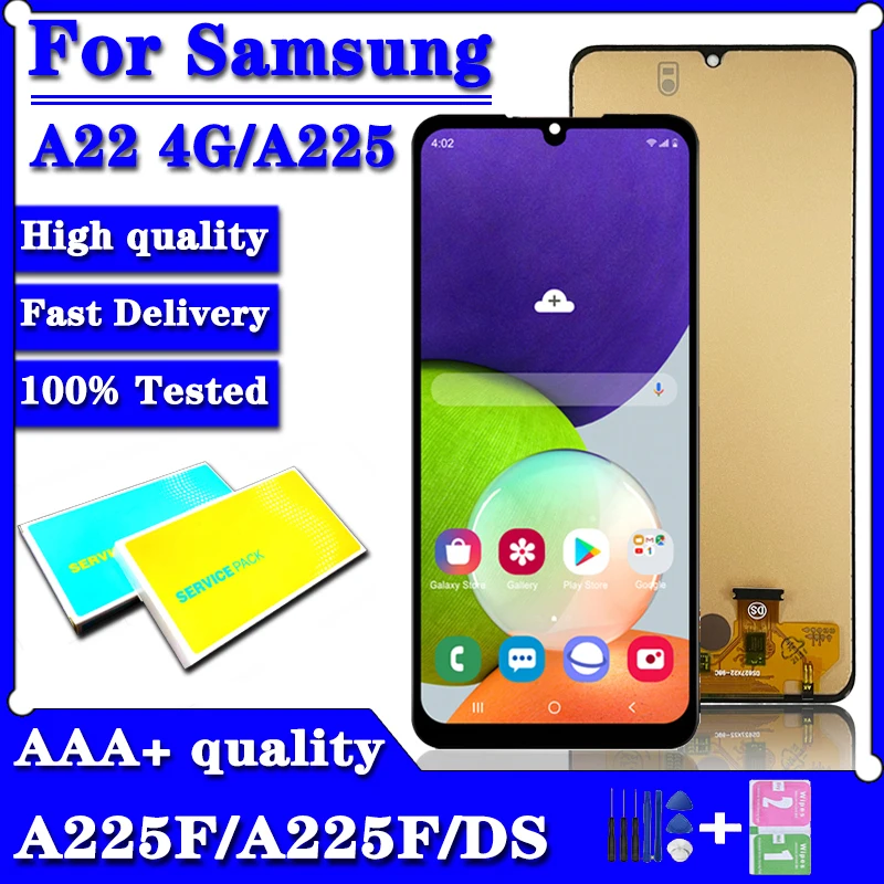 TFT для Samsung Galaxy A22 4G, ЖК-дисплей, сенсорный экран, дигитайзер в сборе, Замена для Samsung A225 A225F SM-A225F/DS LCD
TFT для Samsung Galaxy A22 4G, ЖК-дисплей, сенсорный экран, дигитайзер в сборе, Замена для Samsung A225 A225F SM-A225F/DS LCD