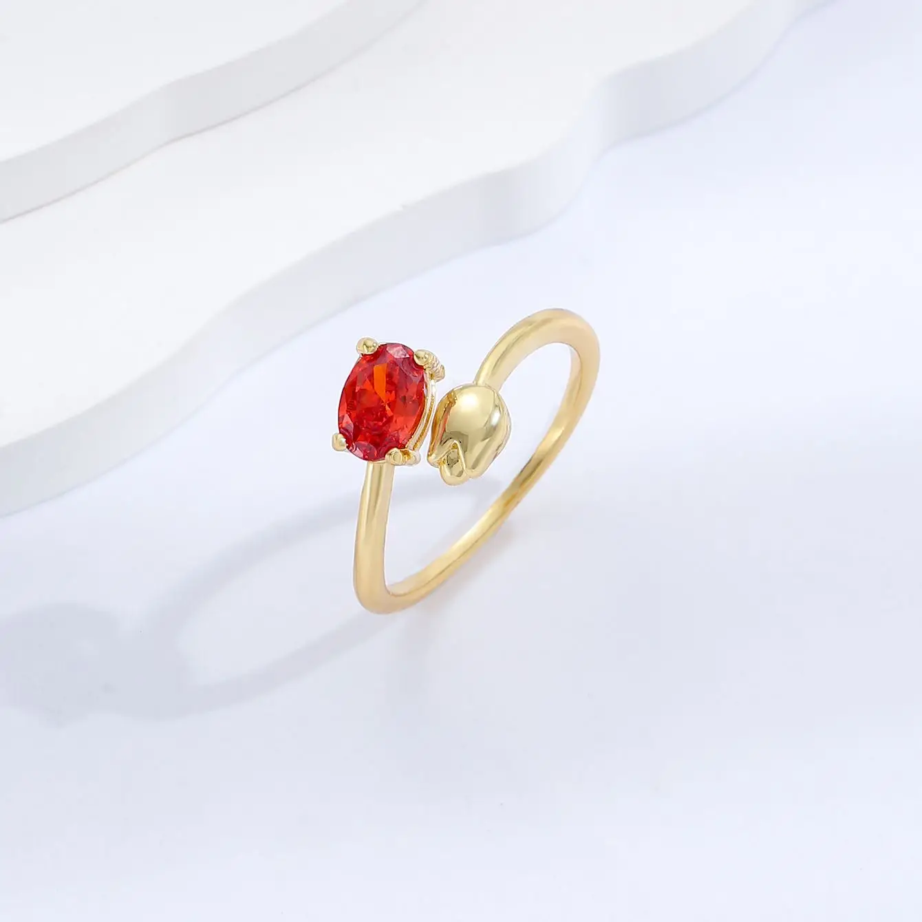 Flower Design Plated Real Gold White/Red Diamond Open Ring Temperament Rose Opening Fashion Retro Index ring
Flower Design Plated Real Gold White/Red Diamond Open Ring Temperament Rose Opening Fashion Retro Index ring