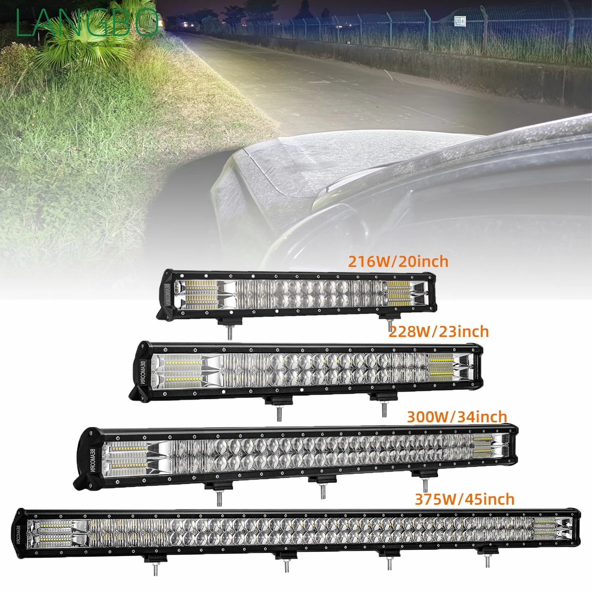 LANGBO 7'' 9'' 20 23 35 inch 12V 24V Offroad Led Light Bar Spot Flood Combo 20'' 216W led Work Light for Car SUV ATV Jeep 4WD
LANGBO 7'' 9'' 20 23 35 inch 12V 24V Offroad Led Light Bar Spot Flood Combo 20'' 216W led Work Light for Car SUV ATV Jeep 4WD