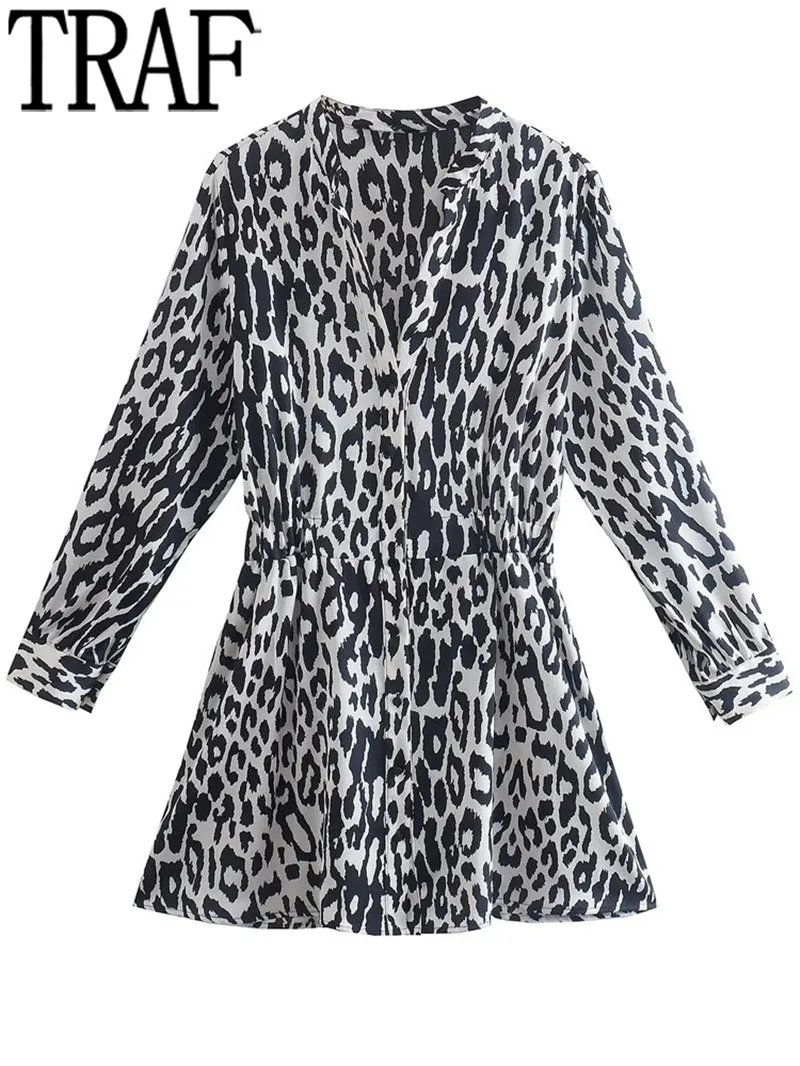 TRAF Print Shirt Dress Women Pleated Short Dress Woman Long Sleeve Office Dresses for Women Black White Summer Female Dress
TRAF Print Shirt Dress Women Pleated Short Dress Woman Long Sleeve Office Dresses for Women Black White Summer Female Dress
