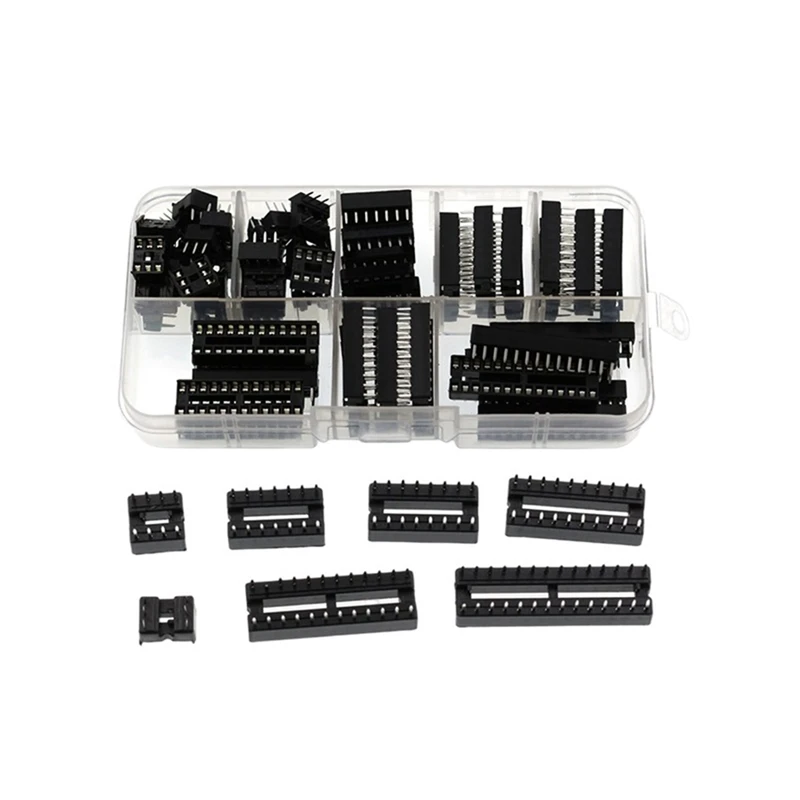 DIP IC Chip Socket Adaptor 2.54Mm Pitch Dual Row Flat Pins Chip Connector 6, 8, 14, 16, 18, 20, 24, 28 Pins 66PCS
DIP IC Chip Socket Adaptor 2.54Mm Pitch Dual Row Flat Pins Chip Connector 6, 8, 14, 16, 18, 20, 24, 28 Pins 66PCS
