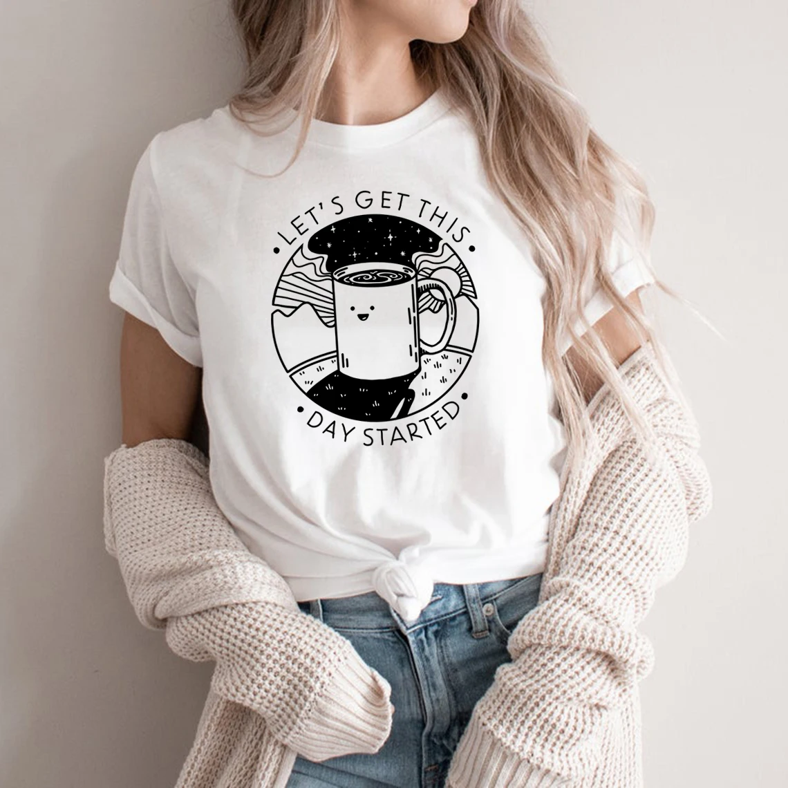 Let's Get This Day Started T-Shirt Unisex Men Women Graphic T Shirts Short Sleeve Crewneck Tshirt Summer Tees Tops
Let's Get This Day Started T-Shirt Unisex Men Women Graphic T Shirts Short Sleeve Crewneck Tshirt Summer Tees Tops