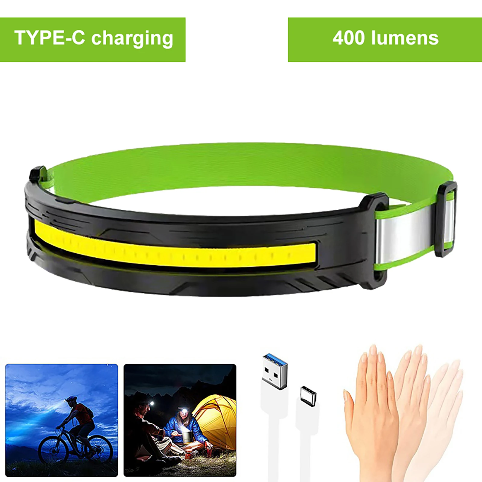 COB Type-C Fast Charging Camping Powerful LED Headlamp USB Rechargeable Headlight Waterproof Head Torch Head Lamp Lantern
COB Type-C Fast Charging Camping Powerful LED Headlamp USB Rechargeable Headlight Waterproof Head Torch Head Lamp Lantern