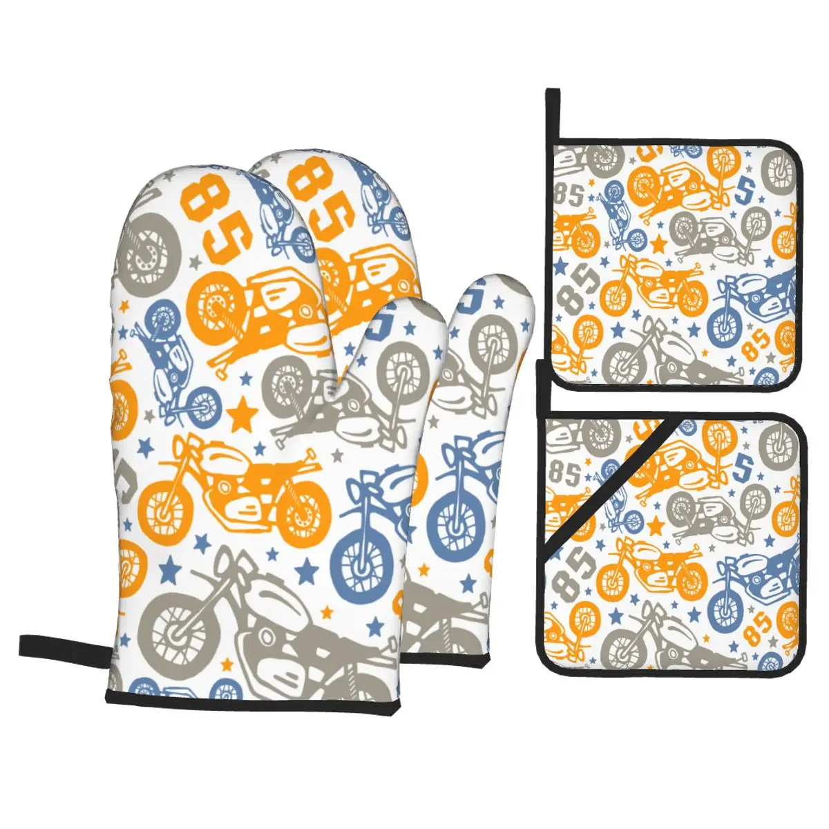 4pcs Kitchen Gloves Insulation Pad Cooking Microwave Gloves Funny Motorcycles Drawings Baking BBQ Oven Potholder Pad Oven Mitts
4pcs Kitchen Gloves Insulation Pad Cooking Microwave Gloves Funny Motorcycles Drawings Baking BBQ Oven Potholder Pad Oven Mitts
