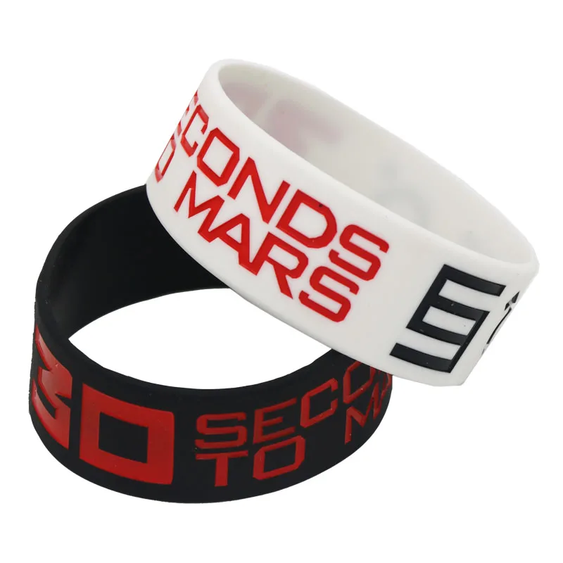 1PC 30 Seconds To Mars Brand New Silicone Wristband 1" Wide Black White Engrave Bracelets&Bangles for Rock Music Fans Gift SH133 
1PC 30 Seconds To Mars Brand New Silicone Wristband 1" Wide Black White Engrave Bracelets&Bangles for Rock Music Fans Gift SH133