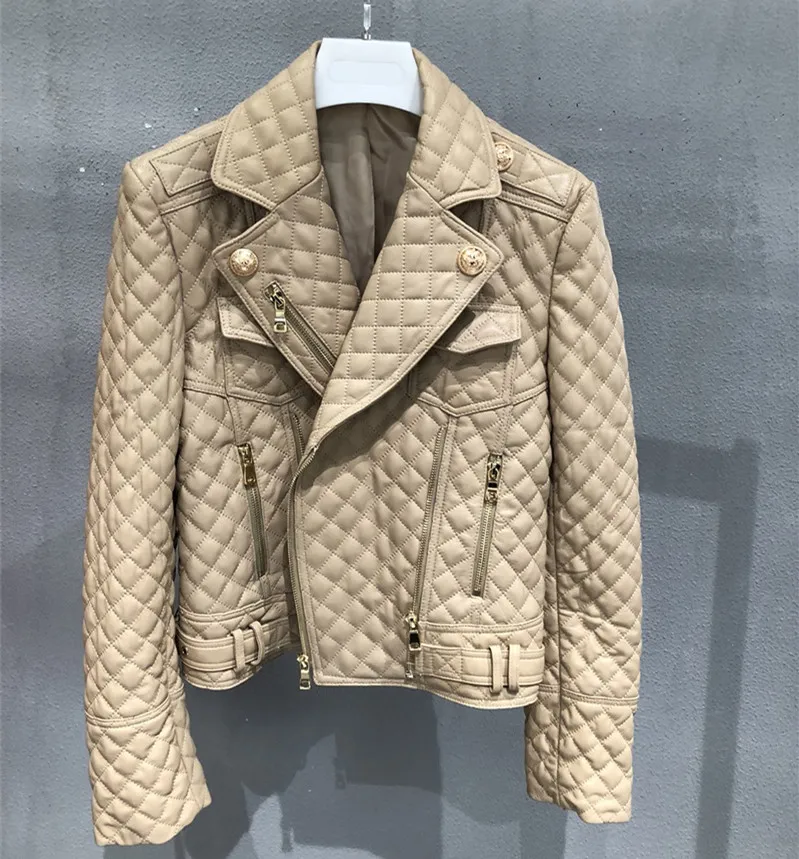 Women's Motorcycle Leather Jacket Spring Autumn New Slim Genuine Sheepskin Coat Casual Lady Fashion Outerwear
Women's Motorcycle Leather Jacket Spring Autumn New Slim Genuine Sheepskin Coat Casual Lady Fashion Outerwear