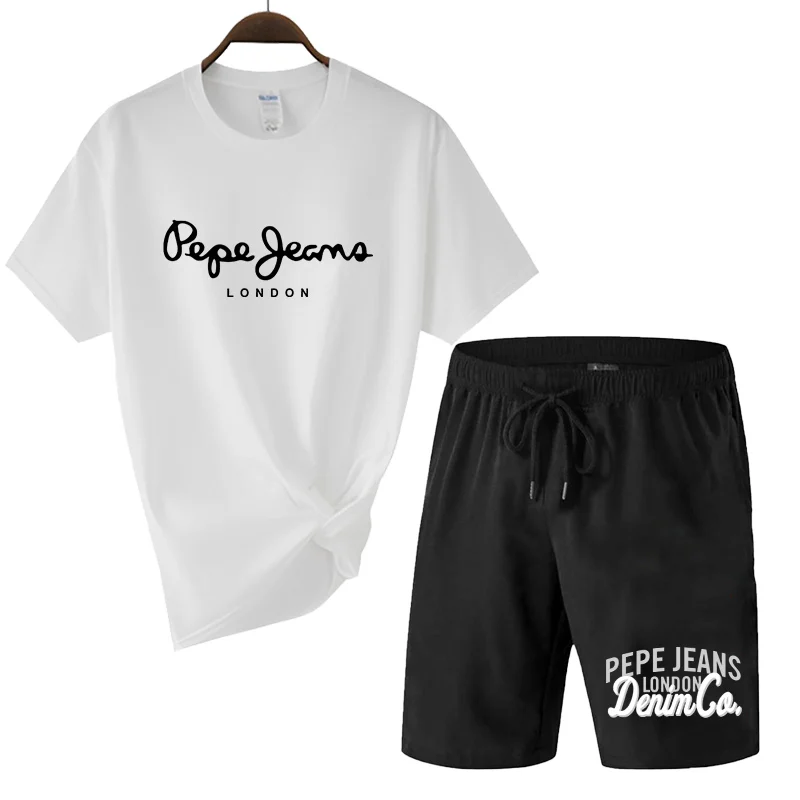 Summer High Quality Casual Suit Cotton Short Sleeves + Shorts 2-piece Outfits Unisex Tracksuit Set 
Summer High Quality Casual Suit Cotton Short Sleeves + Shorts 2-piece Outfits Unisex Tracksuit Set