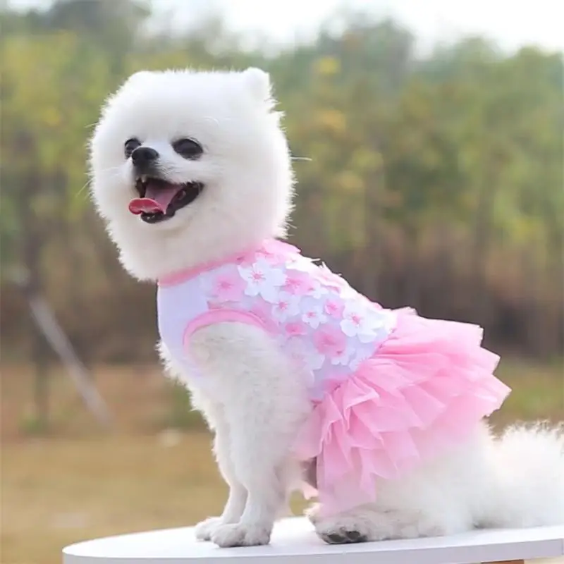 

Beauty Pet Dog Dress Chiffon Pet Clothes Cute Durable Pets Skirt Pets Summer Dresses Multi-size Optional Dog Clothes Washable