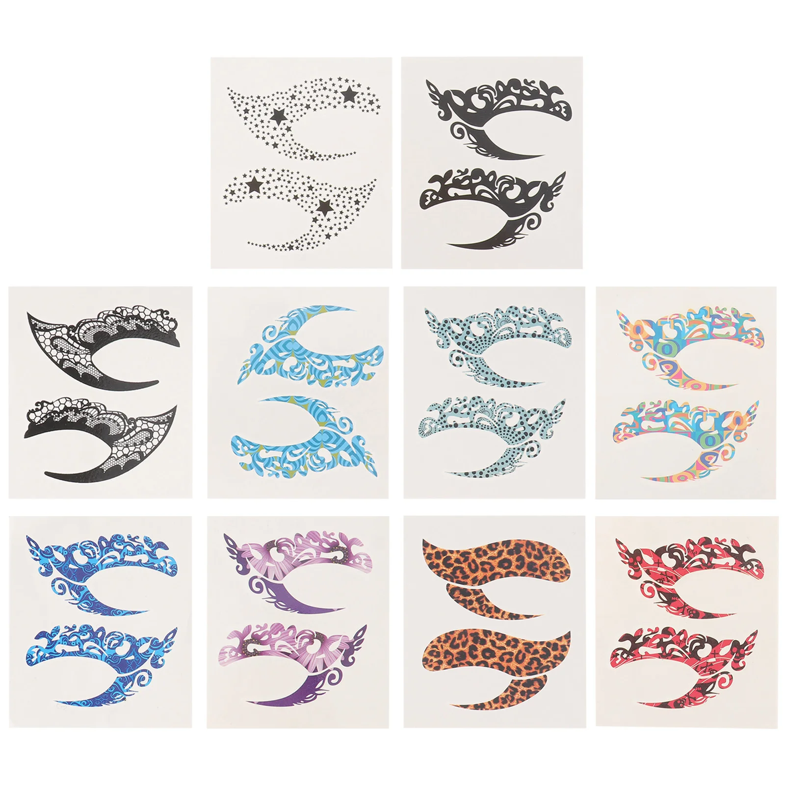 10-sheet Temporary Stickers Temporary Transfer Eyeshadow Eyeliner Sticker for Party
10-sheet Temporary Stickers Temporary Transfer Eyeshadow Eyeliner Sticker for Party