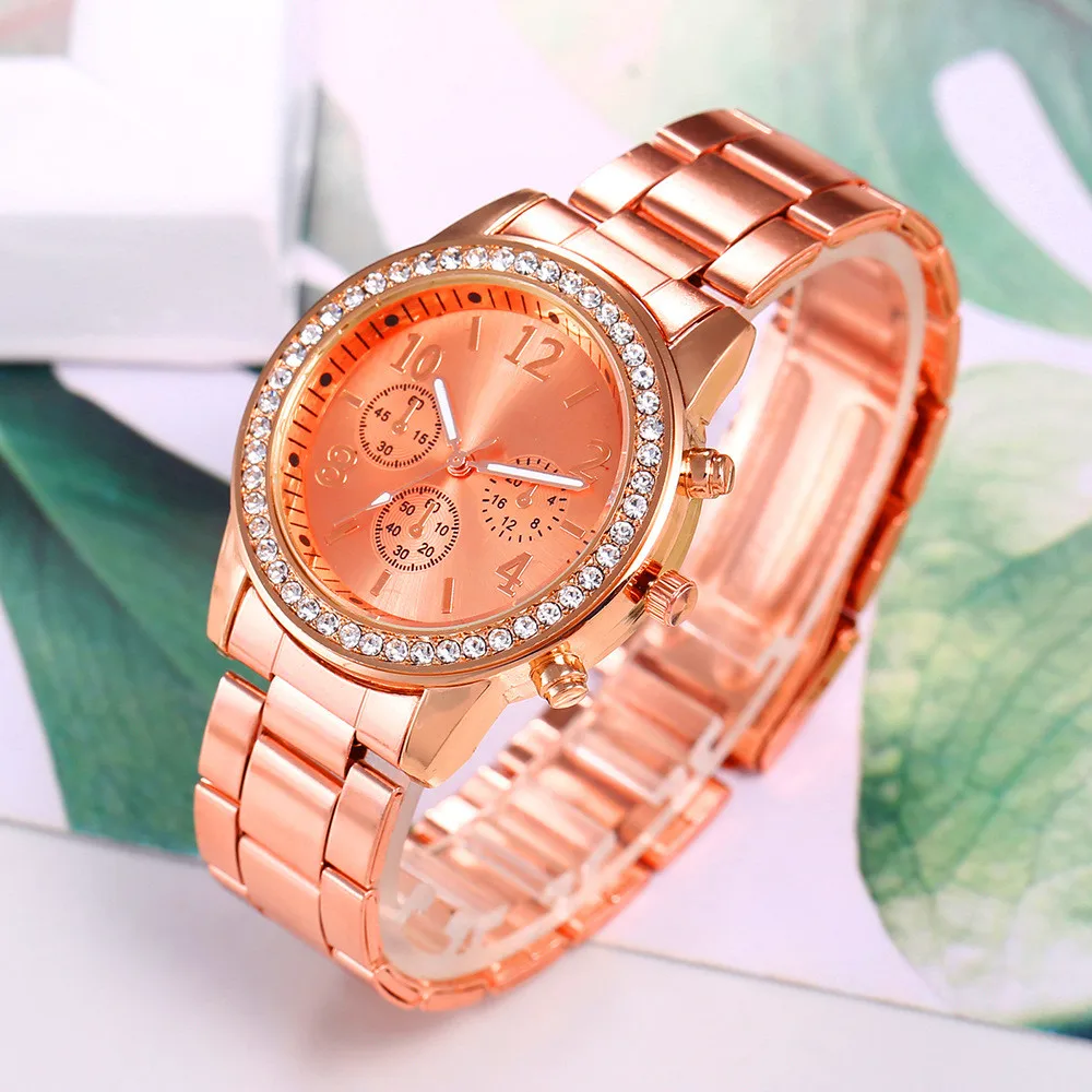 Часы женские классические с браслетом из розового золота