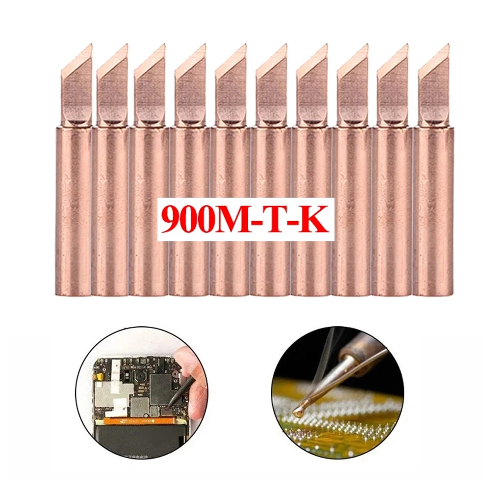 10Pcs/Set Pure Copper Soldering Iron Tip 900M-T-K Welding Electric Iron Power Supply Grounding Components For 936 8586 Soldering
10Pcs/Set Pure Copper Soldering Iron Tip 900M-T-K Welding Electric Iron Power Supply Grounding Components For 936 8586 Soldering