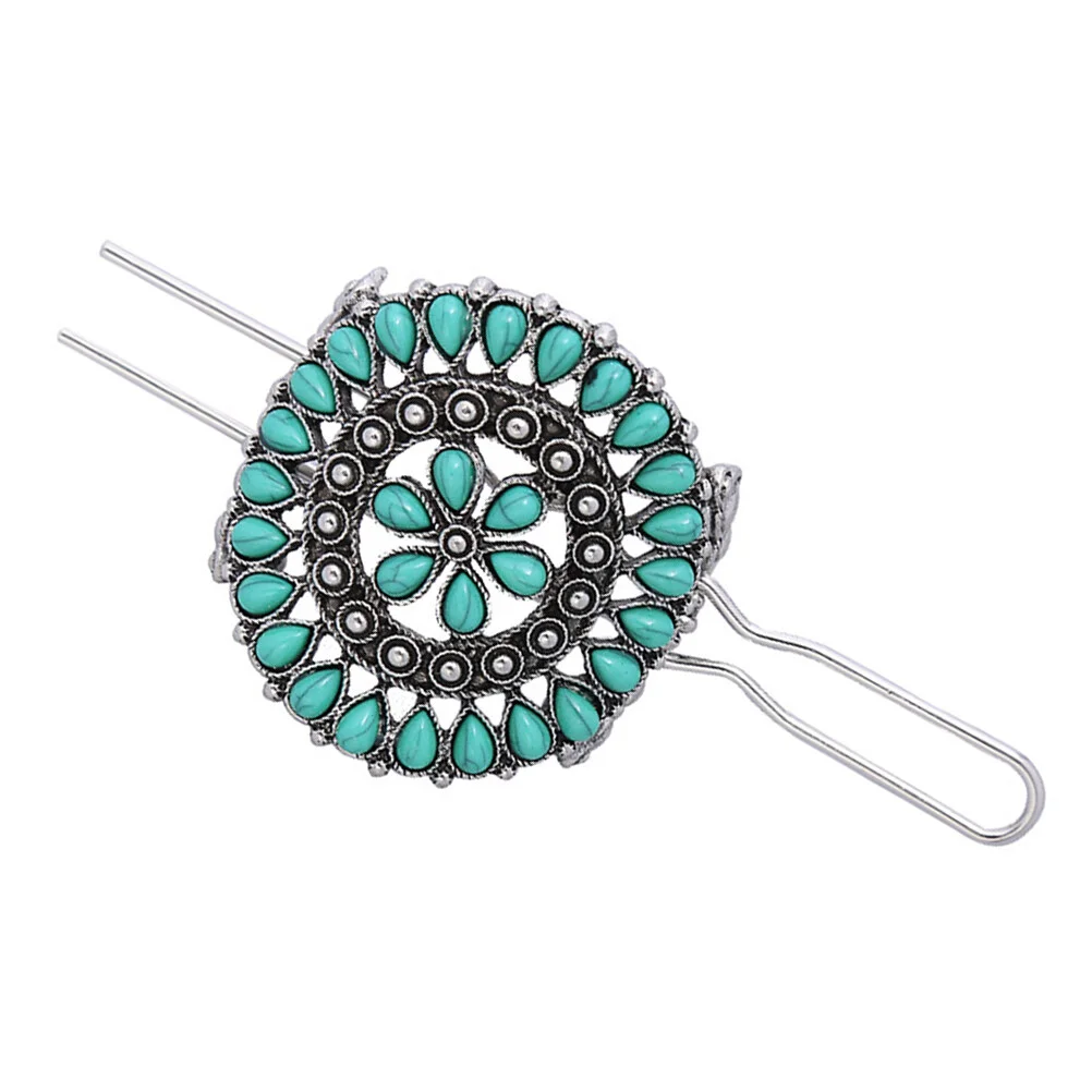 

Turquoise Hair Fork Vintage Hairpin Chinese Style Hair Holder Stick Hair Decor