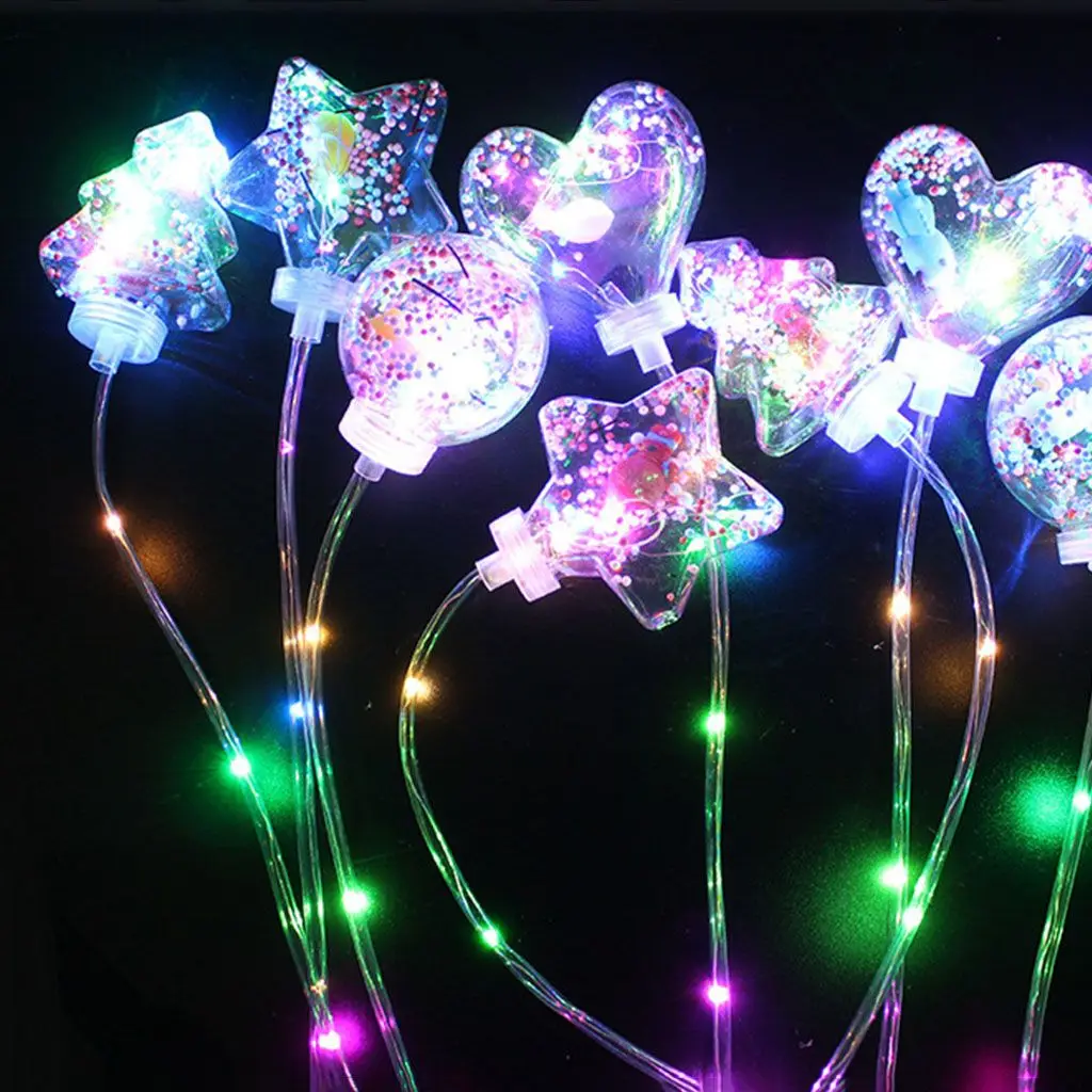 

LED Light Up Bobo Balloons Accessories Glow Stick Handle Flashing Handles Electricity Long-Lasting Flash Birthday Party