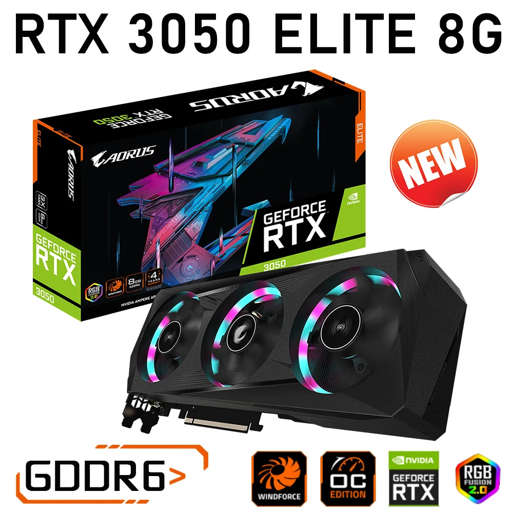 

Видеокарта Gigabyte GeForce RTX 3050 ELITE 8G GDDR6 8 Гб RTX 3050 графика 8nm 128bit PCI Express 4,0 16X NVIDIA RTX 3050 видеокарта RTX 3050 GPU GIGABYTE ИГРОВЫЕ ВИДЕОКАРТЫ NVIDIA RTX 30 серии быстро ...