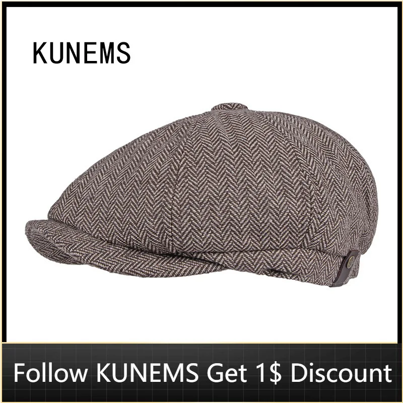 KUNEMS Fashion Beret Boina Herringbone Octagonal Hats for Men Peaky Blinders Retro Newsboy Hat Casual Dad Cap Gorras Hombre
KUNEMS Fashion Beret Boina Herringbone Octagonal Hats for Men Peaky Blinders Retro Newsboy Hat Casual Dad Cap Gorras Hombre