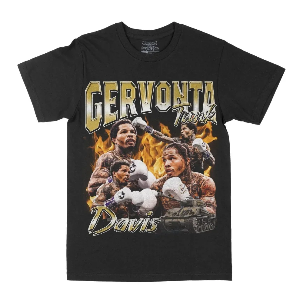 Мужская футболка с рисунком Gervonta Tank Davis модная короткими рукавами хлопковая