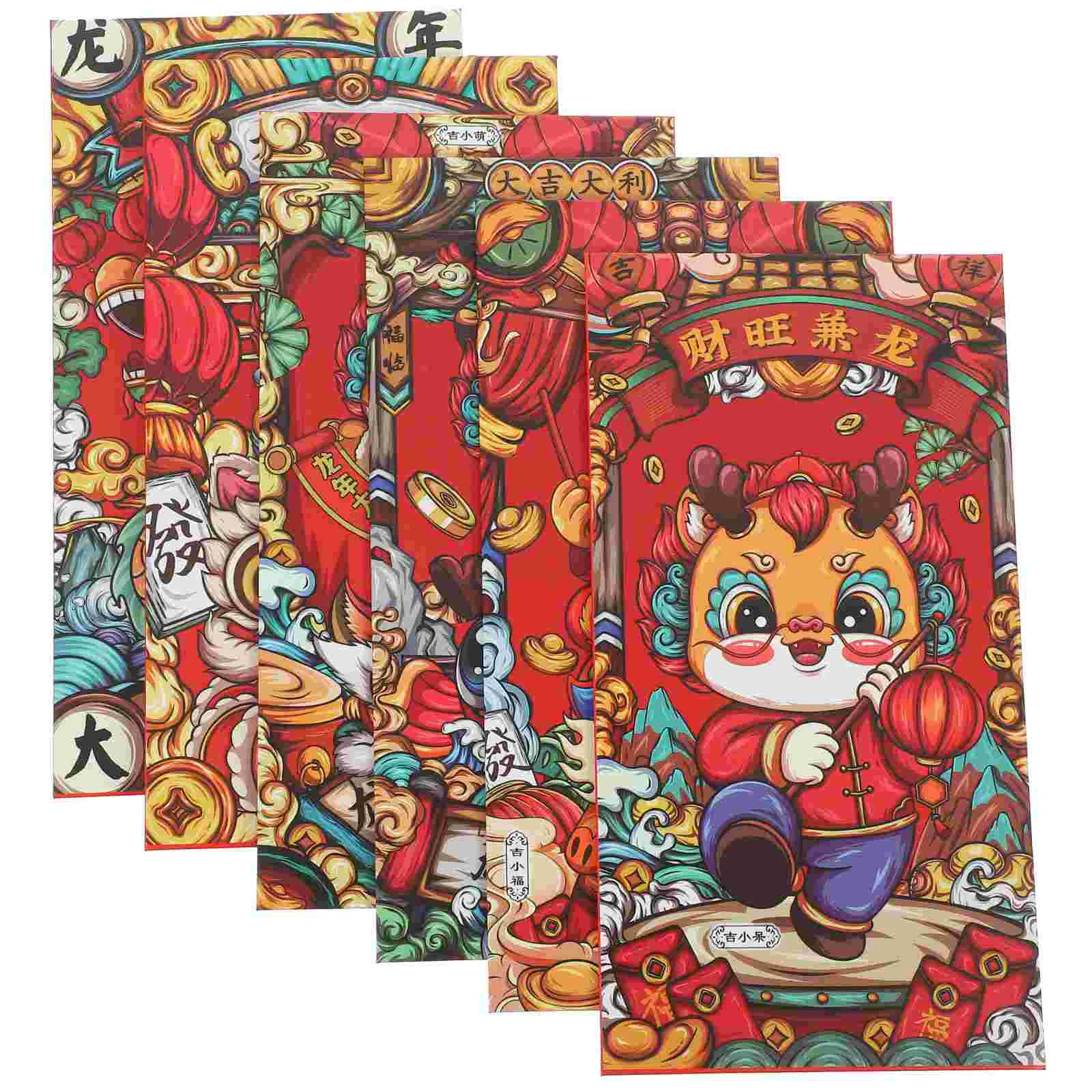 6 Pcs Chinese Zodiac Red Envelope Bag Envelopes Spring Festival Packet Cardboard Year Dragon
6 Pcs Chinese Zodiac Red Envelope Bag Envelopes Spring Festival Packet Cardboard Year Dragon