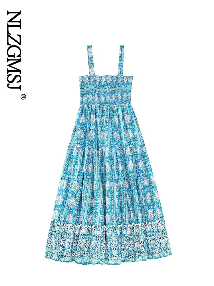 Nlzgmsj Floral Print Sleeveless Midi Dress Women 2022 Summer Loose Fit Beachwear Pleated Ruffle Strapless Boho Dress
Nlzgmsj Floral Print Sleeveless Midi Dress Women 2022 Summer Loose Fit Beachwear Pleated Ruffle Strapless Boho Dress