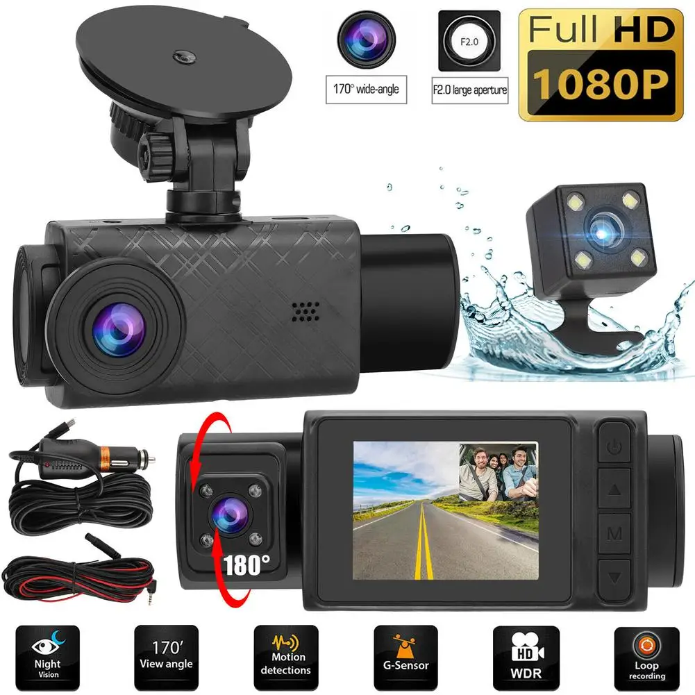 3-lens Car Camera Recorder Front and Rear Driving Recorder 2-inch 1080p Video Recorder Night Vision G-sensor Dvr Dash Cam
3-lens Car Camera Recorder Front and Rear Driving Recorder 2-inch 1080p Video Recorder Night Vision G-sensor Dvr Dash Cam