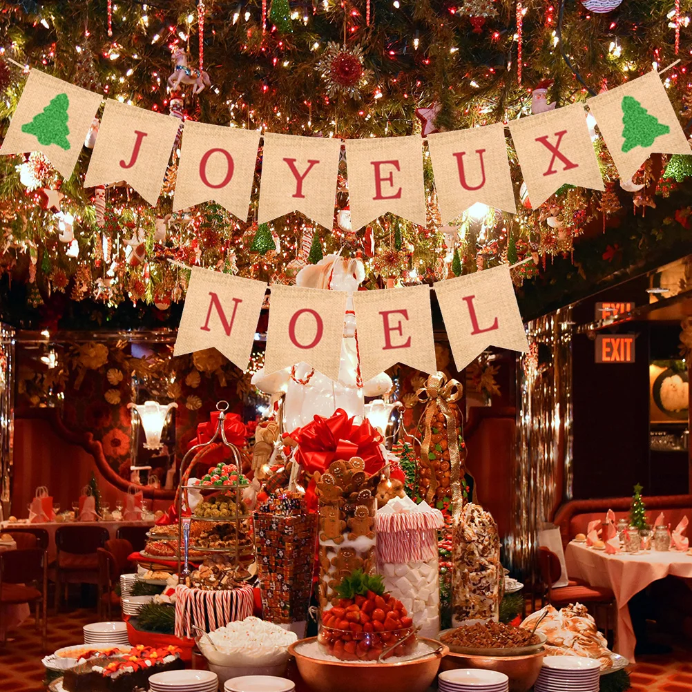 1pc Christmas Banner Hanging Decorative Burlap Swallow-tailed Party Supplies for Window Door
1pc Christmas Banner Hanging Decorative Burlap Swallow-tailed Party Supplies for Window Door