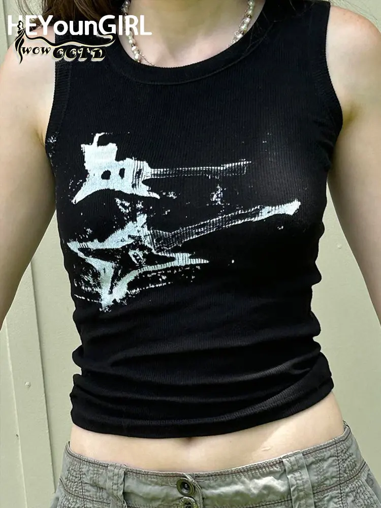 WOWOOTD Guitar Print Sleeveless Tank Top YK Casual Ribbed Women Grunge Crop Tops Harajuku Fashion Vest Tee 90s Street Outfits
WOWOOTD Guitar Print Sleeveless Tank Top YK Casual Ribbed Women Grunge Crop Tops Harajuku Fashion Vest Tee 90s Street Outfits