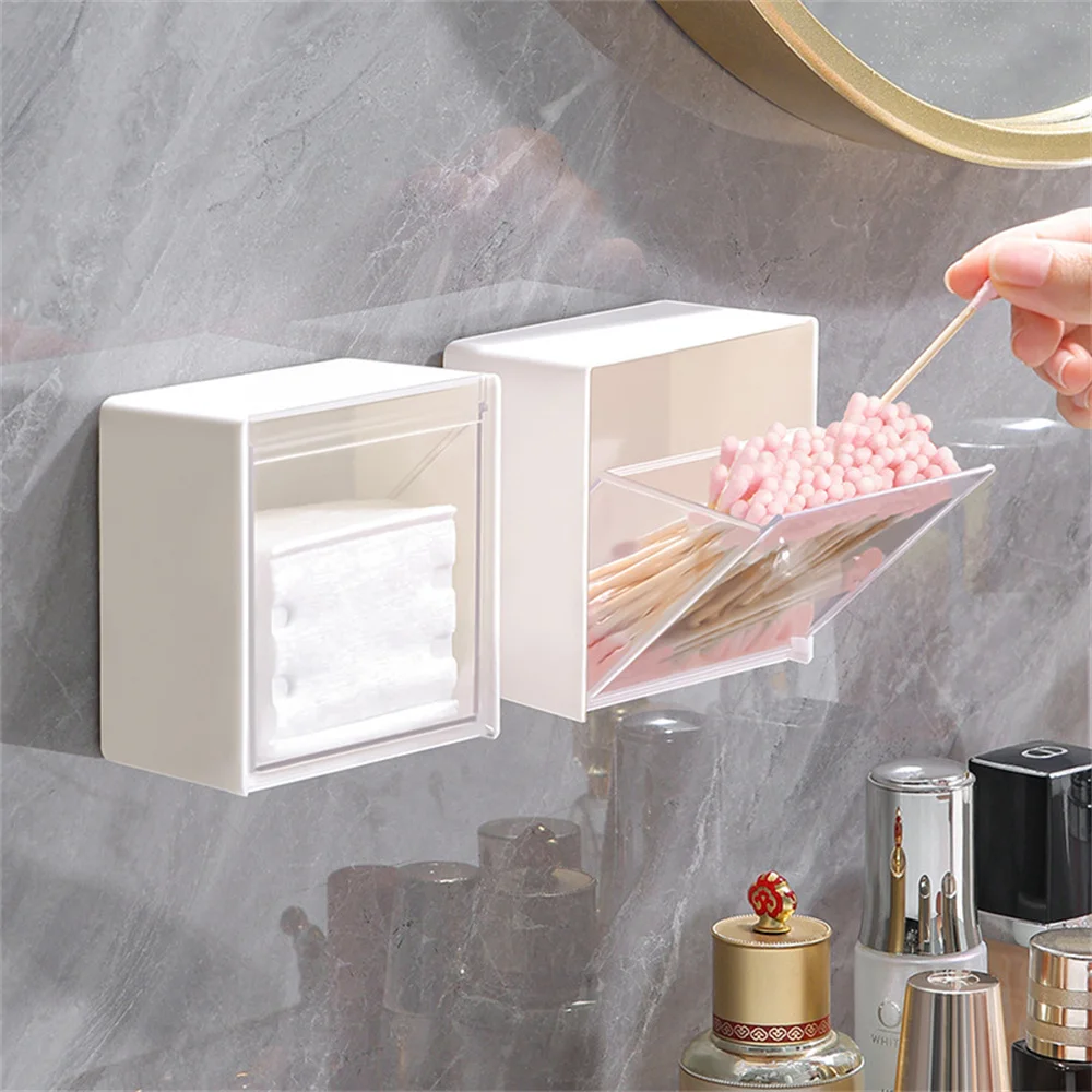Wall-mounted Storage Box Dustproof Self-adhesive Plastic Bathroom Organizer Makeup Cotton Swabs Jewelry Holder Home Storage Case
Wall-mounted Storage Box Dustproof Self-adhesive Plastic Bathroom Organizer Makeup Cotton Swabs Jewelry Holder Home Storage Case