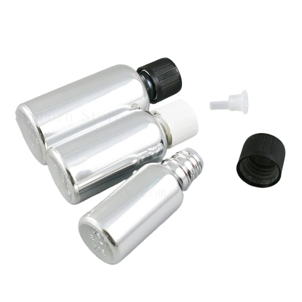 Silver Glass Essential Oil Bottles Refillable Cosmetic e Liqiud Containers Vials with Childproof Cap 5ml 1OZ 30ml 50ml 100ml
Silver Glass Essential Oil Bottles Refillable Cosmetic e Liqiud Containers Vials with Childproof Cap 5ml 1OZ 30ml 50ml 100ml