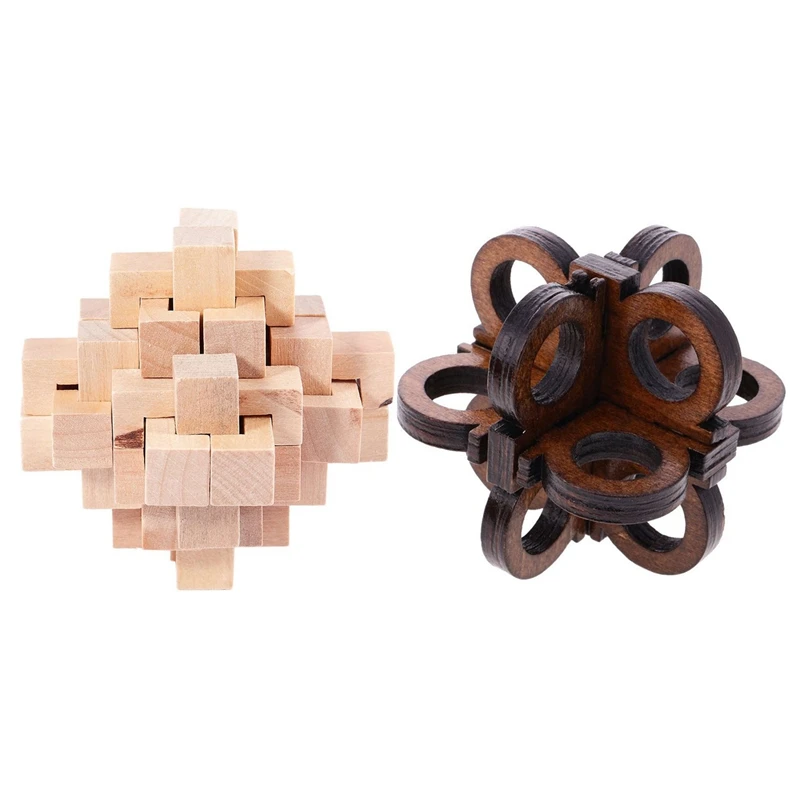 

Wood Puzzle Brain Teaser Toy Games For Adults / Kids & Wooden Intelligence Toy Kong Ming Lock Glasses Lock Puzzle 3D Brain Tease