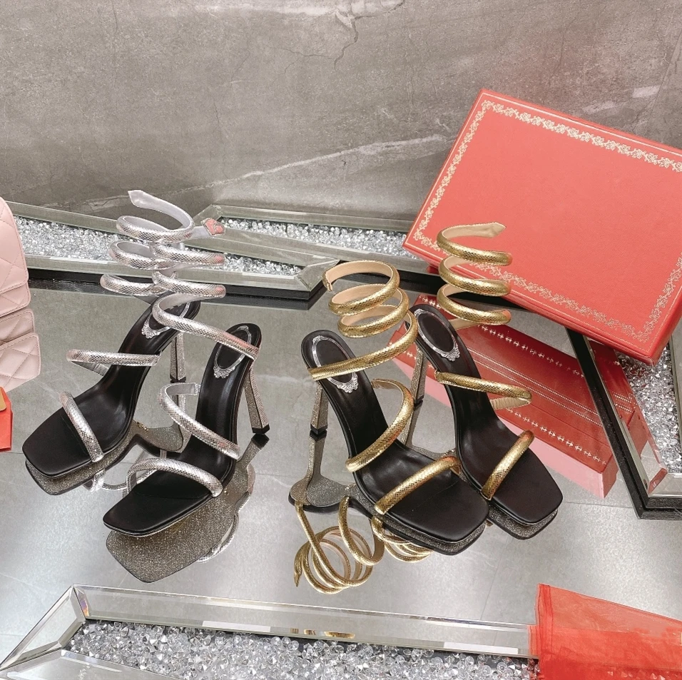 2023 High Thin Heels Sandals Silver outsole Woman Rhinestone Ankle Snake Twine Around Crystal Sexy Summer Sandals Women Runway
2023 High Thin Heels Sandals Silver outsole Woman Rhinestone Ankle Snake Twine Around Crystal Sexy Summer Sandals Women Runway