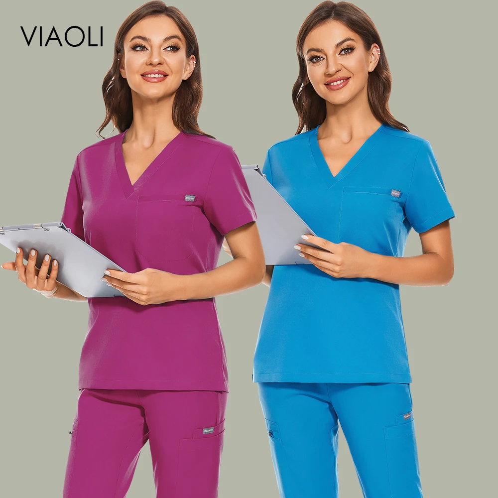 Unisex Working Uniform Lab Blouse With Pocket Nurse Uniform Women Short Sleeve V-neck Scrub Tops Healthcare Carer Tunic Clothes
Unisex Working Uniform Lab Blouse With Pocket Nurse Uniform Women Short Sleeve V-neck Scrub Tops Healthcare Carer Tunic Clothes