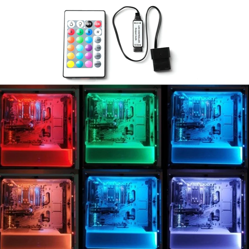 12V 4Pin Motherboard Controller Lighting RGB Colorful IR24 Key Infrared Remote Control
12V 4Pin Motherboard Controller Lighting RGB Colorful IR24 Key Infrared Remote Control