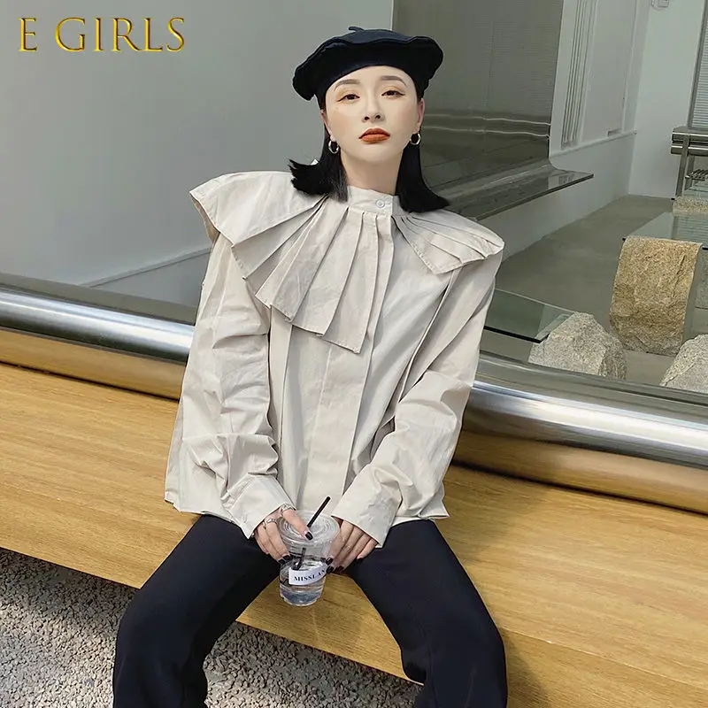 E GIRLS Women Tops Chic Ruffled Collar Blouse Shirt Spring New Long Sleeve Causal Folds Blusas Mujer De Moda 2022 Verano
E GIRLS Women Tops Chic Ruffled Collar Blouse Shirt Spring New Long Sleeve Causal Folds Blusas Mujer De Moda 2022 Verano