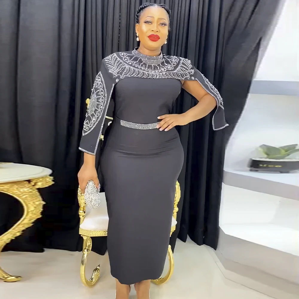 African Dresses For Women Diamonds Cape Sleeve Dubai Turkey Wedding Party Evening Dress New Africa Clothing Ankara Dashiki Robes
African Dresses For Women Diamonds Cape Sleeve Dubai Turkey Wedding Party Evening Dress New Africa Clothing Ankara Dashiki Robes