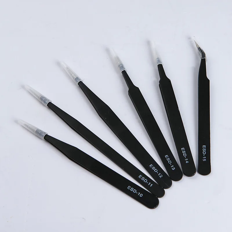 2/6 Pcs Anti-static ESD Stainless Steel Tweezers Maintenance Tools Industrial Precision Curved Straight Tweezers Repair Tools
2/6 Pcs Anti-static ESD Stainless Steel Tweezers Maintenance Tools Industrial Precision Curved Straight Tweezers Repair Tools