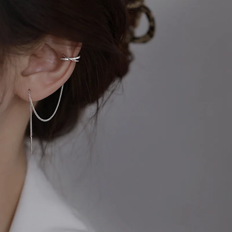 1 Pack Vintage Silver Color Cross Chain Ear Clips Exquisite Personality Zircon Geometric Long Tassel Earrings for Women Jewelry
1 Pack Vintage Silver Color Cross Chain Ear Clips Exquisite Personality Zircon Geometric Long Tassel Earrings for Women Jewelry