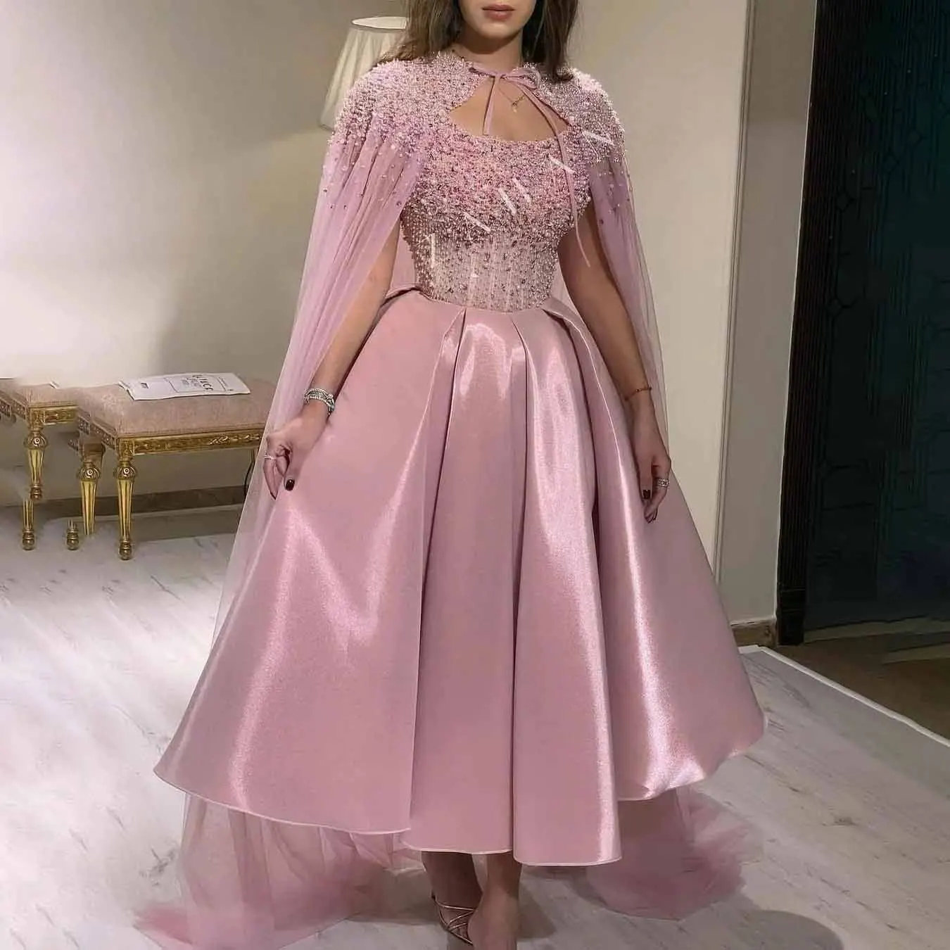 GIOIO Strapless Luxury Formal Evening Dresses Sparkly Shawl Sleeves فساتين سهرة Ankle Length Elegant Prom Growns Party Women
GIOIO Strapless Luxury Formal Evening Dresses Sparkly Shawl Sleeves فساتين سهرة Ankle Length Elegant Prom Growns Party Women