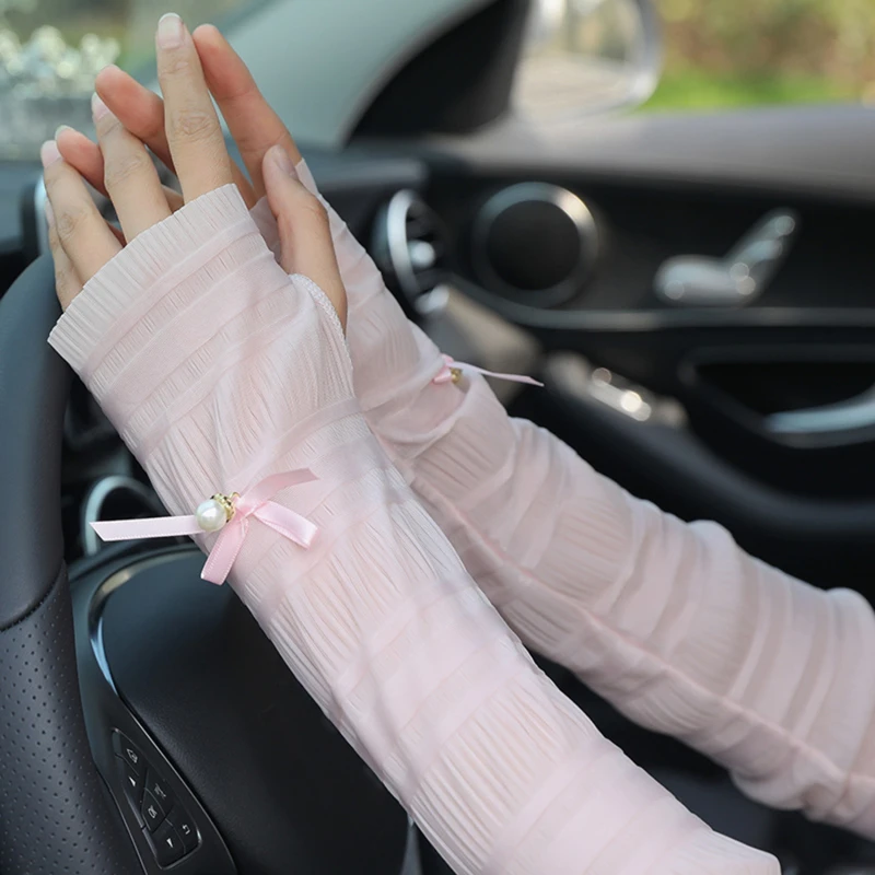 Летние женские шелковые солнцезащитные перчатки с защитой от ультрафиолетовых лучей и длинными рукавами 
Летние женские шелковые солнцезащитные перчатки с защитой от ультрафиолетовых лучей и длинными рукавами