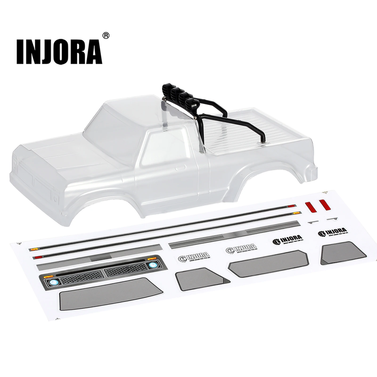 INJORA F150 Clear Body Shell with Roll Cage for 1/24 RC Crawler Car Axial SCX24 Upgrade Parts
INJORA F150 Clear Body Shell with Roll Cage for 1/24 RC Crawler Car Axial SCX24 Upgrade Parts