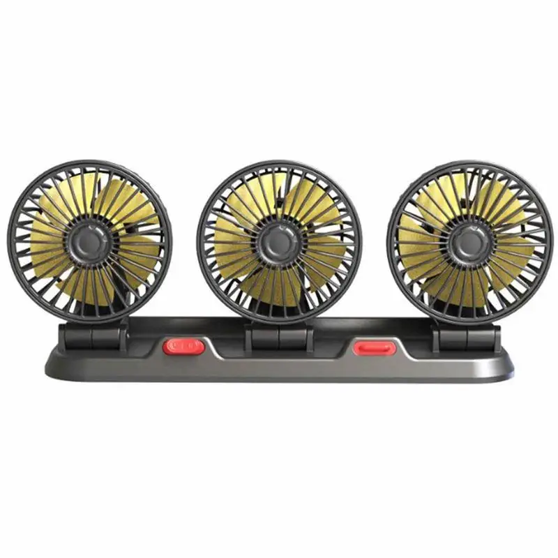 

Three-Head Automotive Electric Fan USB/12V/24V Fan 2 Speeds Car Silent Fan for Truck Car SUV RV Cruise Ship Tent Auto Vehicles