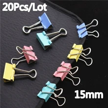 20X Black Metal Binder Clips 15mm Notes Letter Paper Clip Office Supplies Binding Securing Clip Prod