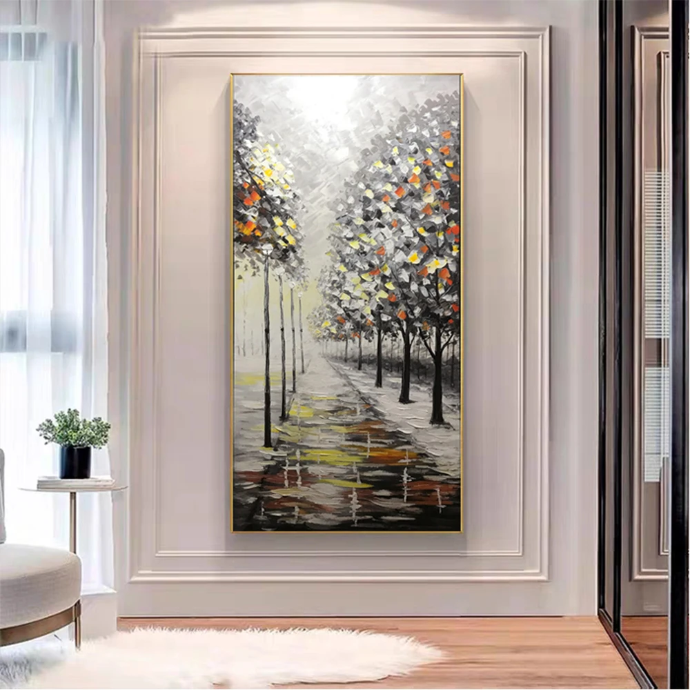 Abstract Forest Landscape Knife Painting Three-dimensional Decorative Painting Modern Wall Art Simple Hand-Painted Oil Painting 
Abstract Forest Landscape Knife Painting Three-dimensional Decorative Painting Modern Wall Art Simple Hand-Painted Oil Painting