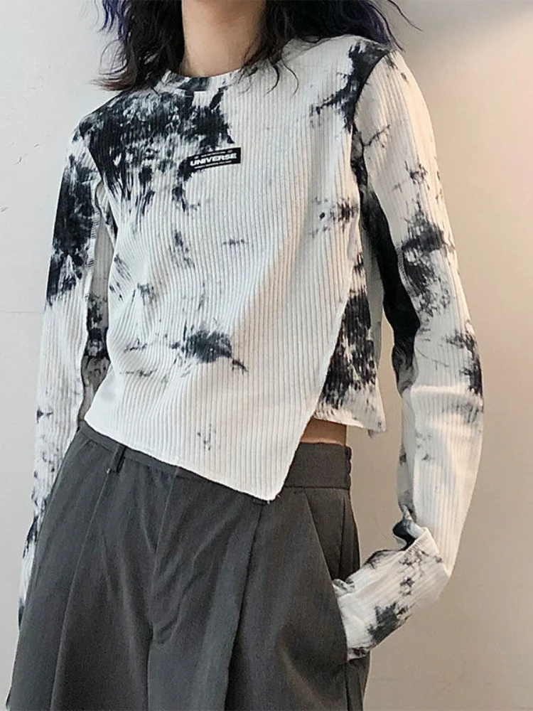 Tie Dye Irregular Y2k Clothes Vintage Harajuku Punk Gothic Female Slim Crop Tops Spring Autumn O Neck Long Sleeve Women T Shirts
Tie Dye Irregular Y2k Clothes Vintage Harajuku Punk Gothic Female Slim Crop Tops Spring Autumn O Neck Long Sleeve Women T Shirts