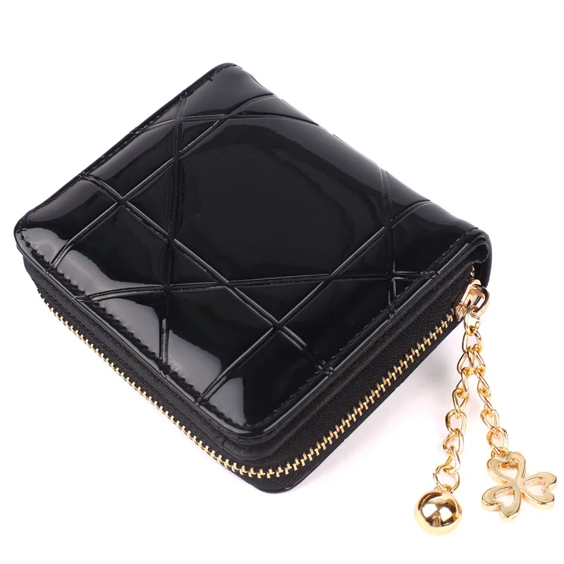 Hot Coin Purse Short 3 Folding Small Wallet Women Credit Card Holder Case Lady Patent Leather Money Bag Cute | Багаж и сумки
