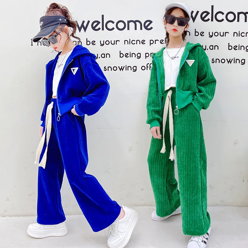 Spring Autumn Girl Sport Sets Teen Hoodies Long-sleeve Outfits Children Casual Active Tops Pants 2pcs Kids Clothing 8 10 12 14Y
Spring Autumn Girl Sport Sets Teen Hoodies Long-sleeve Outfits Children Casual Active Tops Pants 2pcs Kids Clothing 8 10 12 14Y