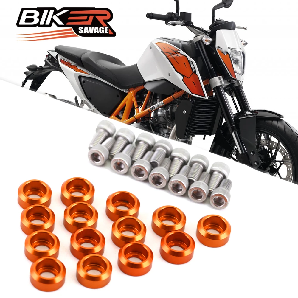 

For 690 DUKE R 2012-2018 2017 Front Fender Frame Fairing Bolts Kit Motorcycle Accessories Body Mount Washer Nuts Screws M6 14PCS