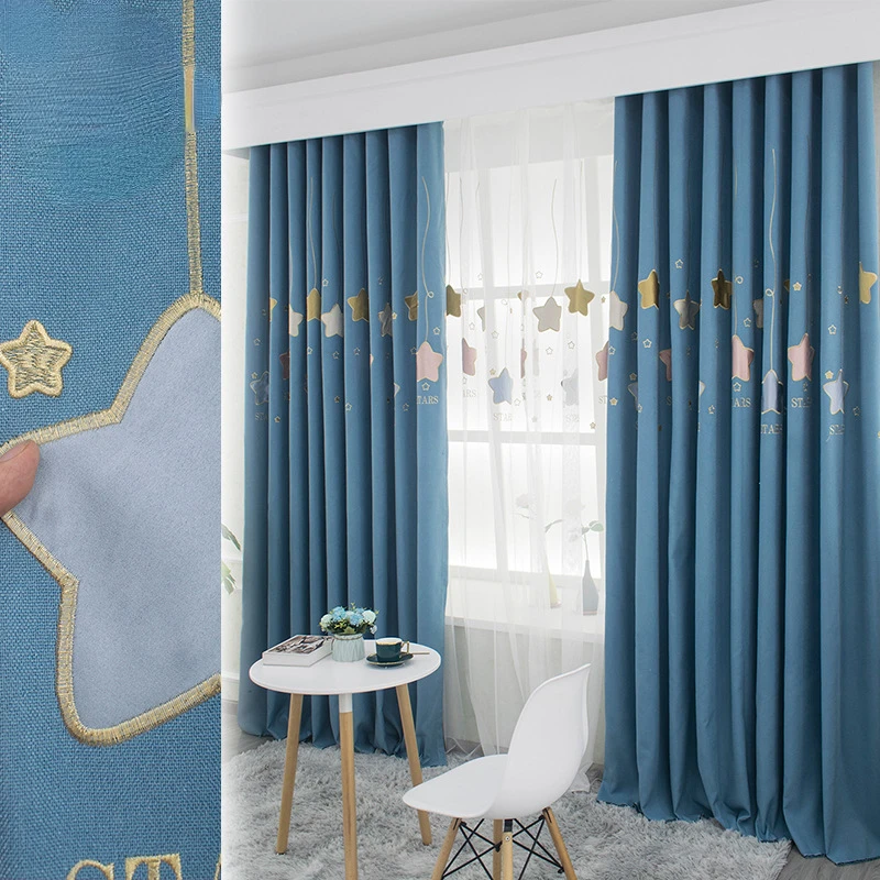 New Polyester Black Blackout Imitation Hemp Embroidered Star Curtain Living Room Bedroom Children's Room Curtain Ycy
New Polyester Black Blackout Imitation Hemp Embroidered Star Curtain Living Room Bedroom Children's Room Curtain Ycy