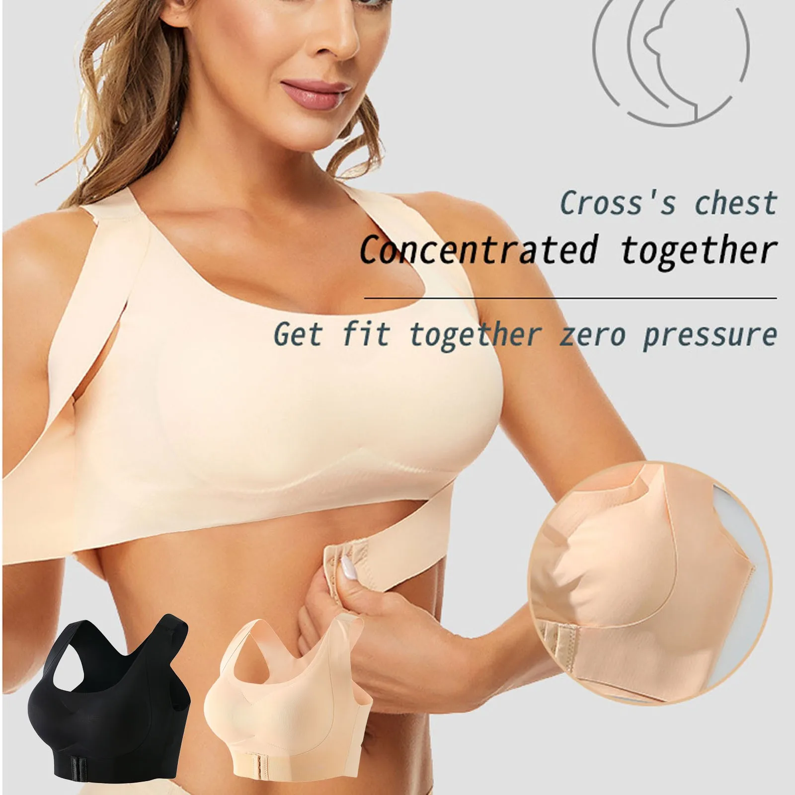 Women Push Up Underwear Sexy Lingerie Front Buckle Bra Without Steel Ring Bra Seamless Lace Bra U-shaped Beautiful Back
Women Push Up Underwear Sexy Lingerie Front Buckle Bra Without Steel Ring Bra Seamless Lace Bra U-shaped Beautiful Back
