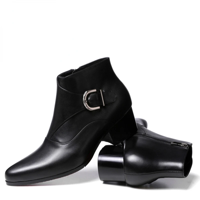 2022 Winter Warm Men Ankle Boots Luxury Genuine Leather Man Dress Shoes High Heels 5 Cm Increase Height Buckle Botas No Laces
2022 Winter Warm Men Ankle Boots Luxury Genuine Leather Man Dress Shoes High Heels 5 Cm Increase Height Buckle Botas No Laces